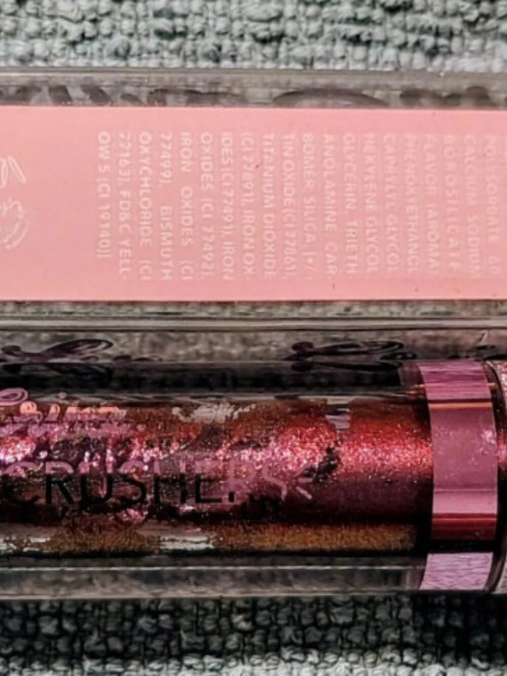 Lime Crime Gemini is a maroon-blue duochrome iridescent lip topper